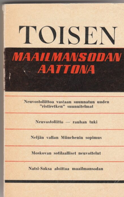 Toisen maailmansodan aattona 1933-1939