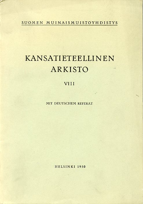 Kansatieteellinen arkisto VIII