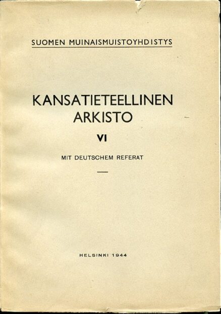 Kansatieteellinen arkisto VI