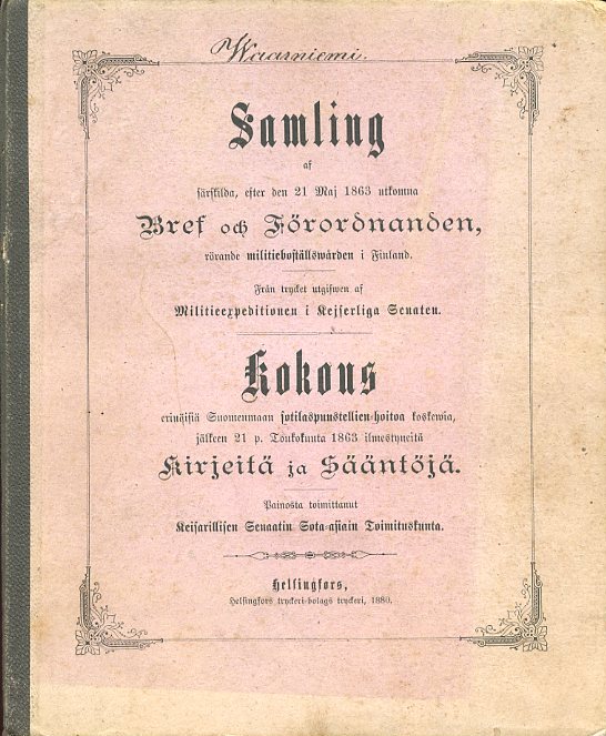 Sotilaspuustellien sääntöjä 1863