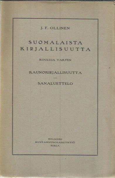 Suomalaista Kirjallisuutta Kouluja Varten - Kaunokirjallisuutta ...