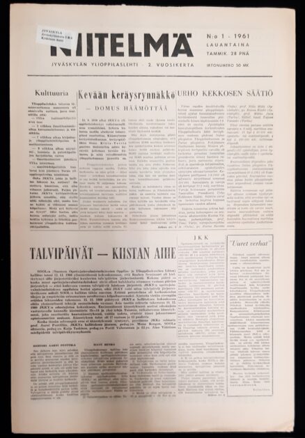 Niitelmä Jyväskylän ylioppilaslehti vuosikerta 1961