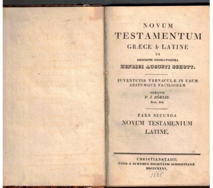 Novum Testamentum Graece et Latine