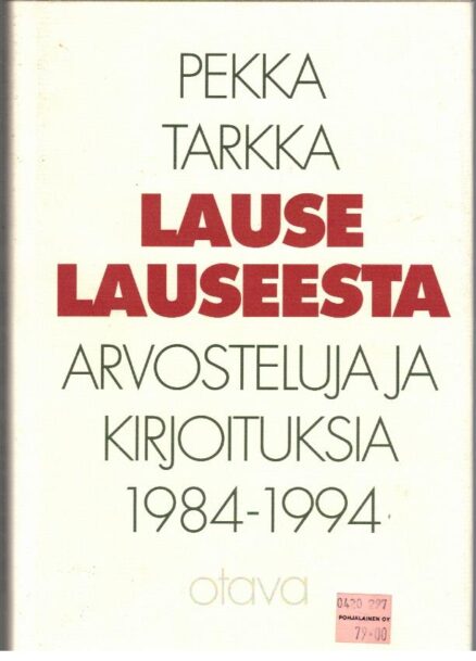 Lause lauseesta - arvosteluja ja kirjoituksia 1984 -1994