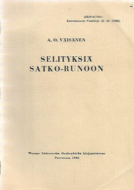 Selityksiä Satko-runoon