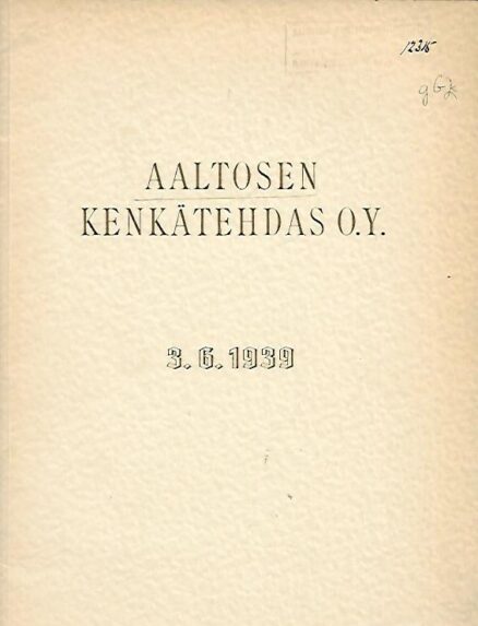 Aaltosen kenkätehdas 3.6.1939