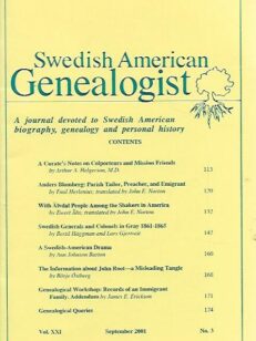 Swedis American Genealogist 3/2001