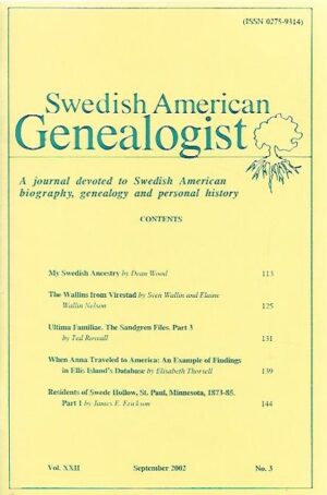 Swedis American Genealogist 3/2002