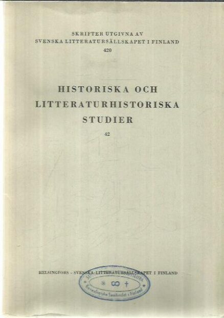 Historiska och litteraturhistoriska studier 42