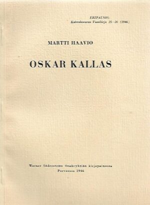 Oskar Kallas, Kalevalaseuran Vuosikirja