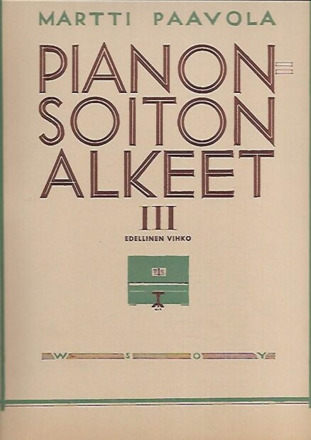 Pianonsoiton alkeet III - Edellinen vihko