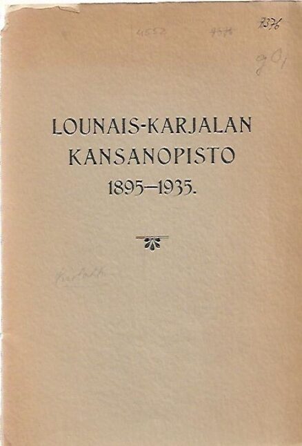 Lounais-karjalan kansanopisto 1895-1935