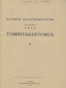 Suomen Aliupseeriliiton vuoden 1934 toimintakertomus