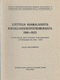 Luettelo suomalaisista kirjalisuudentutkimuksista 1901-1925