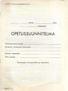 Opetussuunnitelma