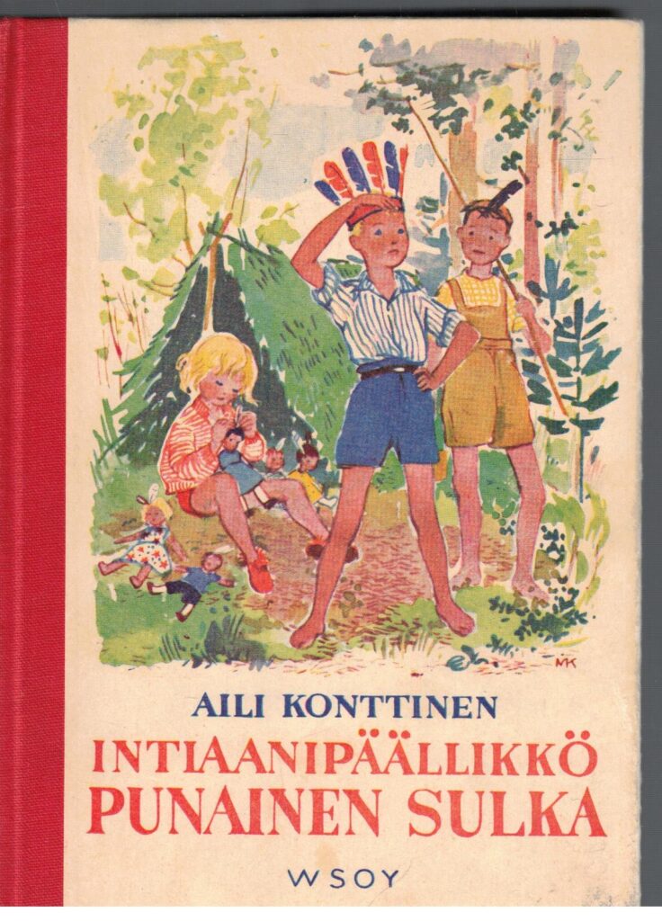 Intiaanipäällikkö Punainen Sulka (kuvitus Jaatinen Eeli)