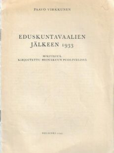 Eduskuntavaalien jälkeen 1933