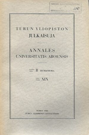 Turun yliopiston julkaisuja (sarja B, osa XIX)