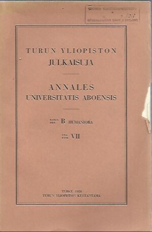 Turun yliopiston julkaisuja (sarja B, osa VII)