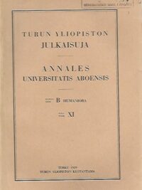 Turun yliopiston julkaisuja (sarja B, osa XI)