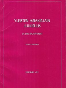 Yleisten asiakirjain julkisuus [ ja sen rajoitukset ]