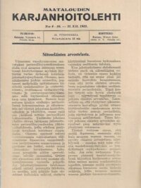 Maatalouden Karjanhoitolehti (N:o 8-10, 1923)