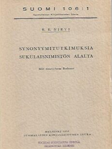 Synonyymitutkimuksia sukulaisnimistön alalta