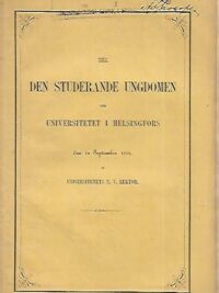 Till den studerande ungdomen vid Universitetet i Helsingfors den 14 September 1859