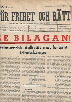 För Frihet och Rätt 10-11/1938