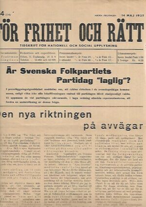 För Frihet och Rätt 4/1937