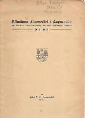 Allmänna läroverket i Haparanda 1833-1933