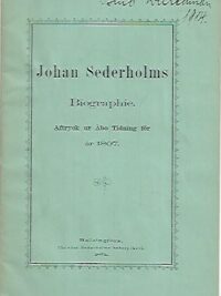 Johan Sederholms biographie