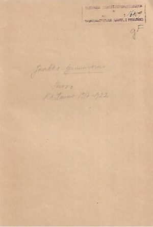 Kertomus Porvoon hiippakunnan vaiheista ja tilasta vuosina 1917-1922