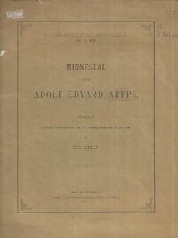 Minnestal öfver Adolf Edvard Arppe