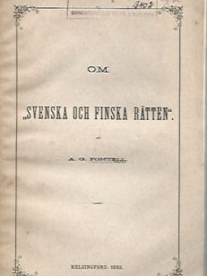 Om "svenska och finska rätten"