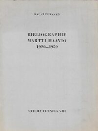 Bibliographie Martti Haavio 1920-1959