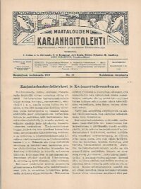 Maatalouden Karjanhoitolehti 10/1919