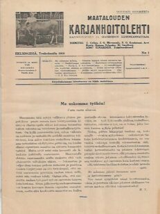 Maatalouden Karjanhoitolehti 1/1918