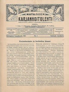 Maatalouden Karjanhoitolehti 1/1920