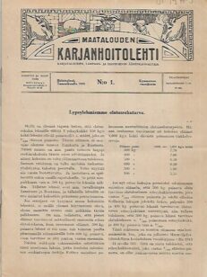 Maatalouden Karjanhoitolehti 1/1921