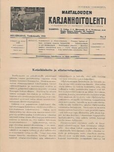 Maatalouden Karjanhoitolehti 2/1918