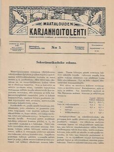 Maatalouden Karjanhoitolehti 3/1921