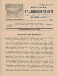 Maatalouden Karjanhoitolehti 7/1918