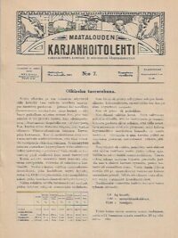 Maatalouden Karjanhoitolehti 7/1921