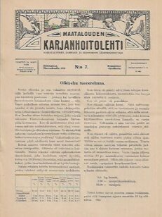 Maatalouden Karjanhoitolehti 7/1921