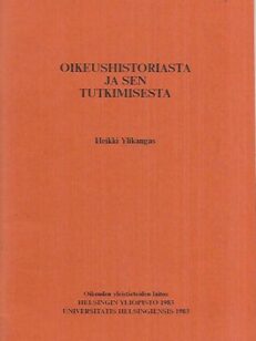 Oikeushistoriasta ja sen tutkimisesta