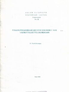 Pohjois-Pohjanmaan miesten sukunimet 1618 väenottoluettelon mukaan