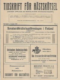 Tidskrift för Hästskötsel 1/1918