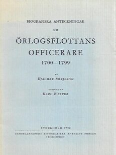 Biografiska anteckningar om Örlogsflottans officerare 1700-1799