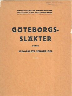 Göteborgssläkter under 1700-talets senare del